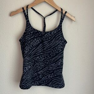 PINK workout tank with built in bra size S animal print